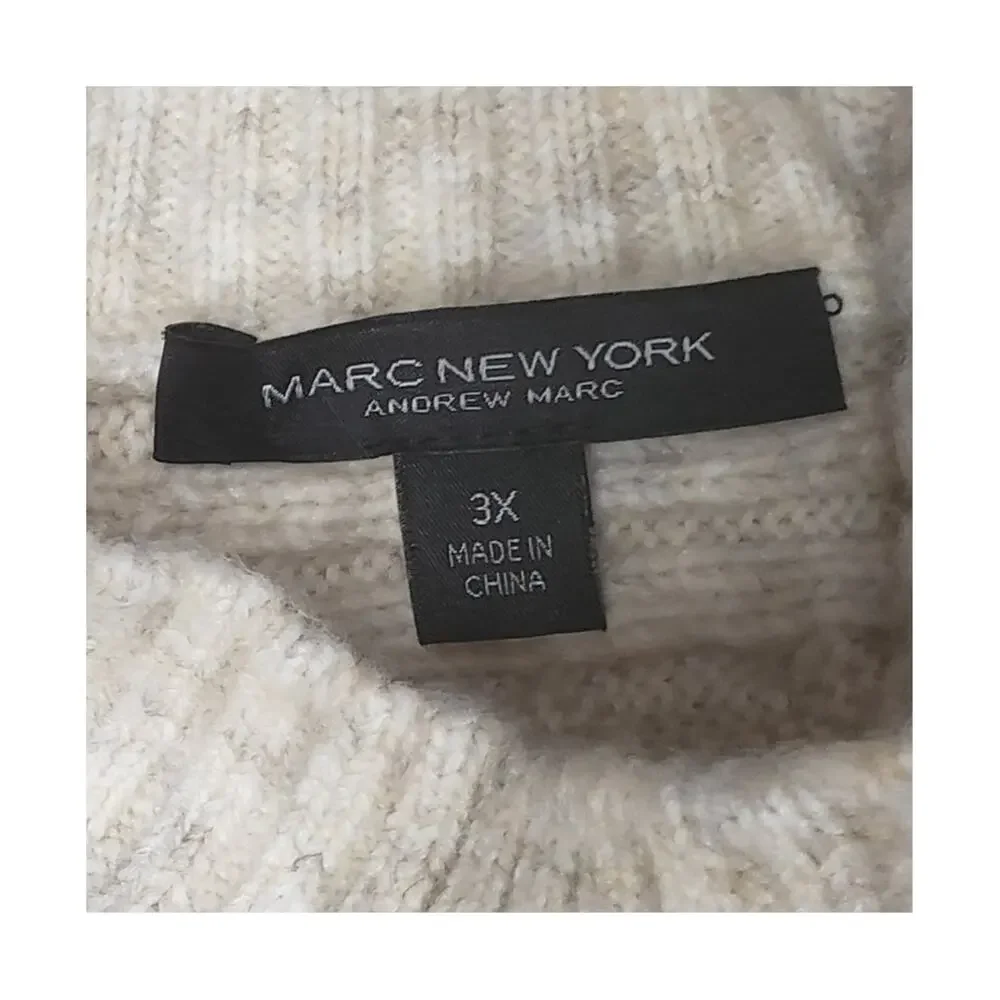 Marc New York 3X Oatmeal Cable Knit Sweater NWT Cozycore Soft Neutral Hygge